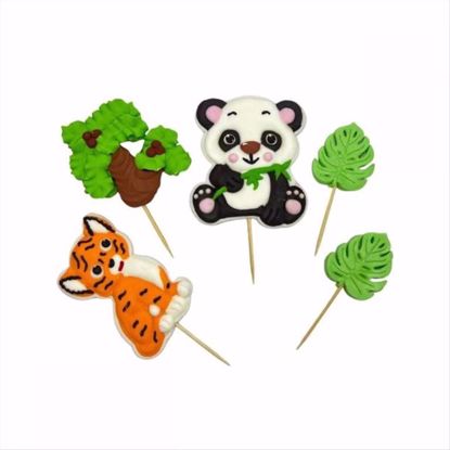 Obrazek CUKROWA DEKORACJA NA TORT PIKERY - PANDA I TYGRYSEK 2D EX4923 HOKUS
