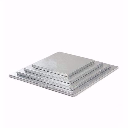 Obrazek PODKŁAD POD TORT ANGIELSKI SREBRNY KWADRAT 30x30x1,2h