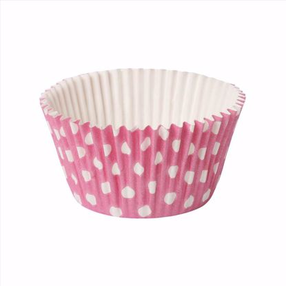 Obrazek PAPILOTKA DO MUFFINEK POLKA W BIAŁE GROSZKI RÓŻOWE OP.90SZT. ALFATEC