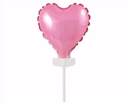 Obrazek BALON FOLIOWY NA PATYCZKU SERCE RÓŻ - GODAN