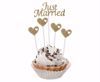 Obrazek PIKERY PAPIEROWE "JUST MARRIED" ZŁOTE GODAN 