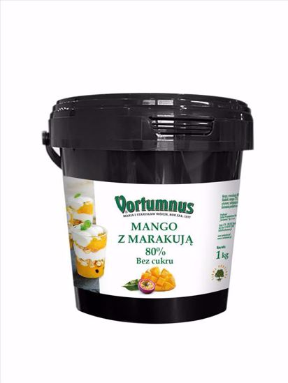 Obrazek MANGO Z MARAKUJĄ W ŻELU 80% BEZ CUKRU 1kg. NADZIENIE VORTUMNUS